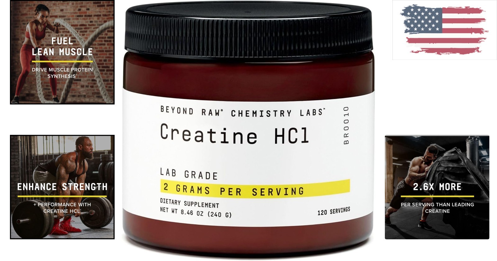 Lab-Grade Creatine HCl Powder for Peak Muscle Growth & Performance, 120 Servings