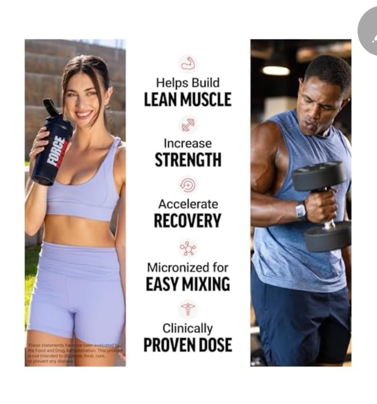 Force Factor Creatine Monohydrate Gummies Blue Raspberry 150ct 5g NSF Sport