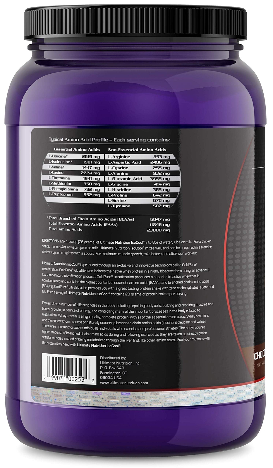 Ultimate Nutrition ISO Cool Whey Isolate Protein Powder – Keto Friendly – Sugar