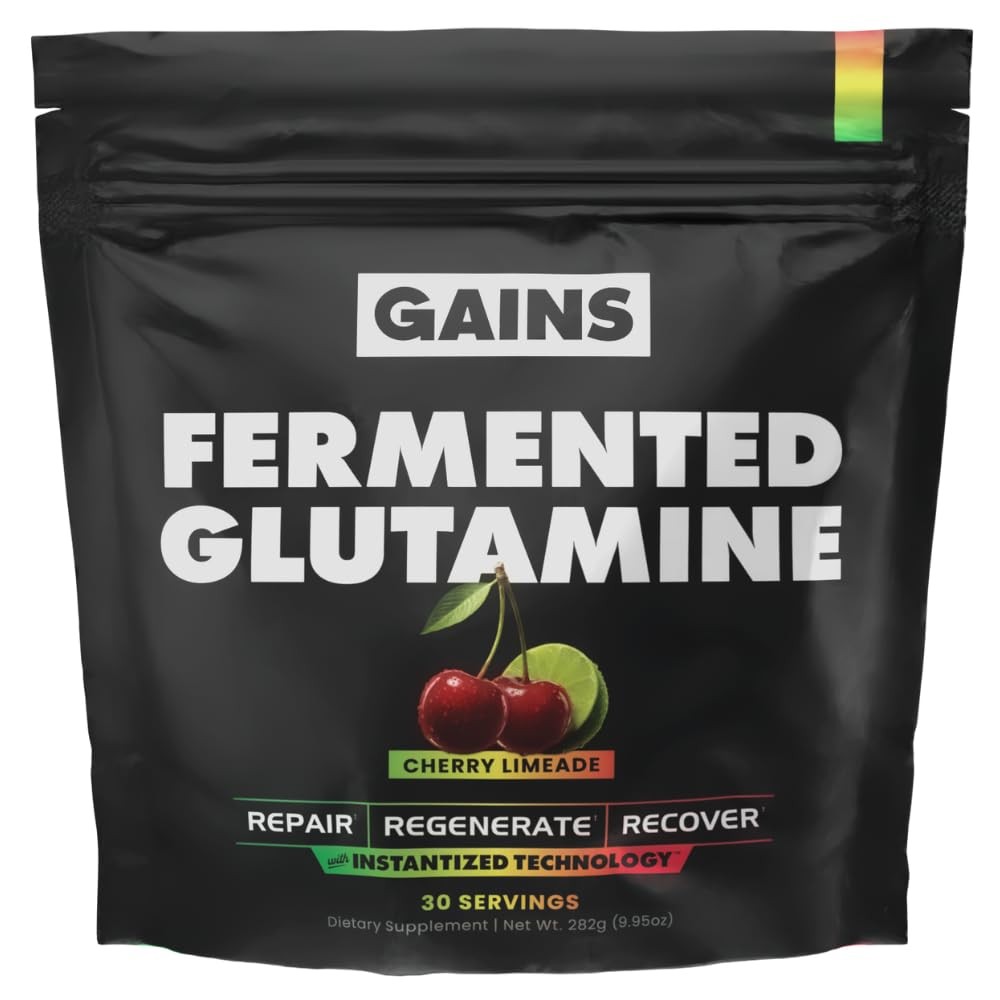 Gains in Bulk LGlutamine, Gluten Free Glutamine Powder for Muscle Recovery an…