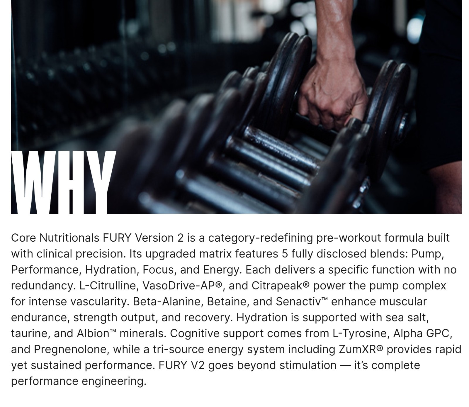 Core Nutritionals FURY V2 NEXT GEN PRE 1lb (20-40 Serv) Tropical BEST BY 11/ 26