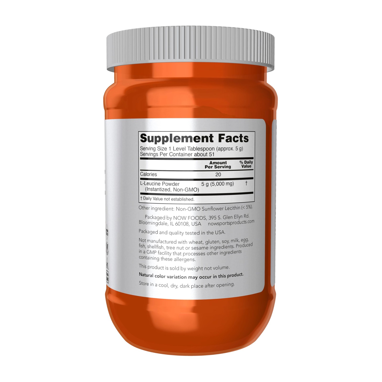 Now Sports Leucine Powder 9 Oz Vegan Instant Bcaa For Lean Muscle Tissue