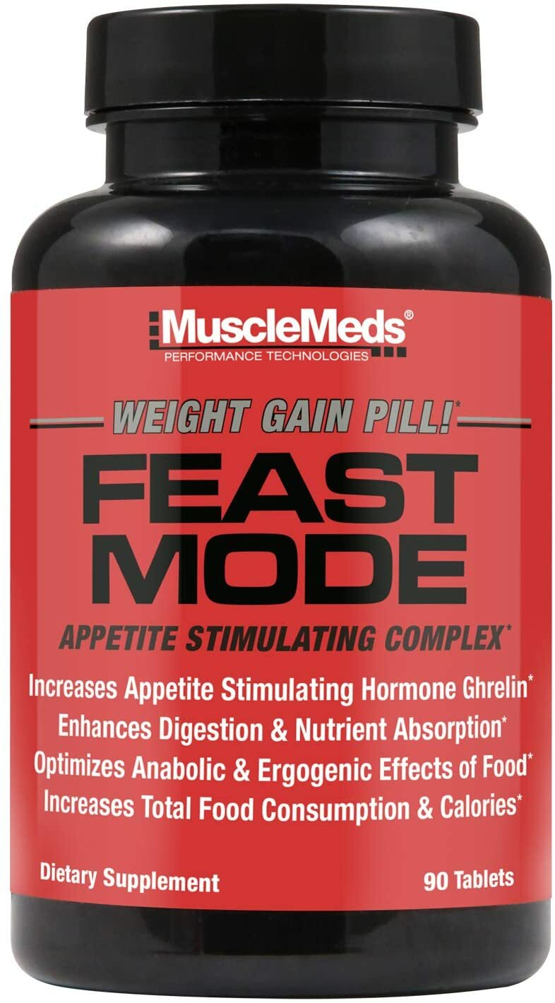 MuscleMeds Feast Mode Weight Gainer Pills Increased Appetite 90 Capsules New