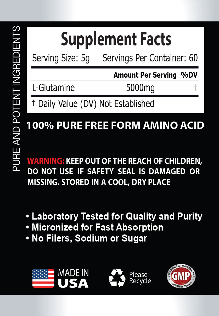 pre workout powder – GLUTAMINE POWDER 5000mg – amino acids – 1 Can