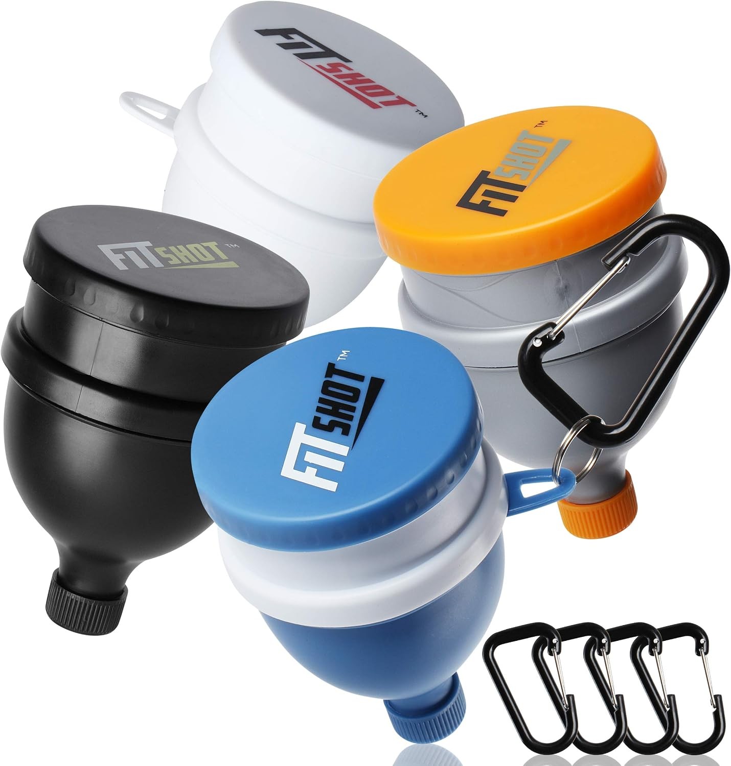 Protein Powder Funnel- Supplement Funnel with Keychain 4pack Water Bottle