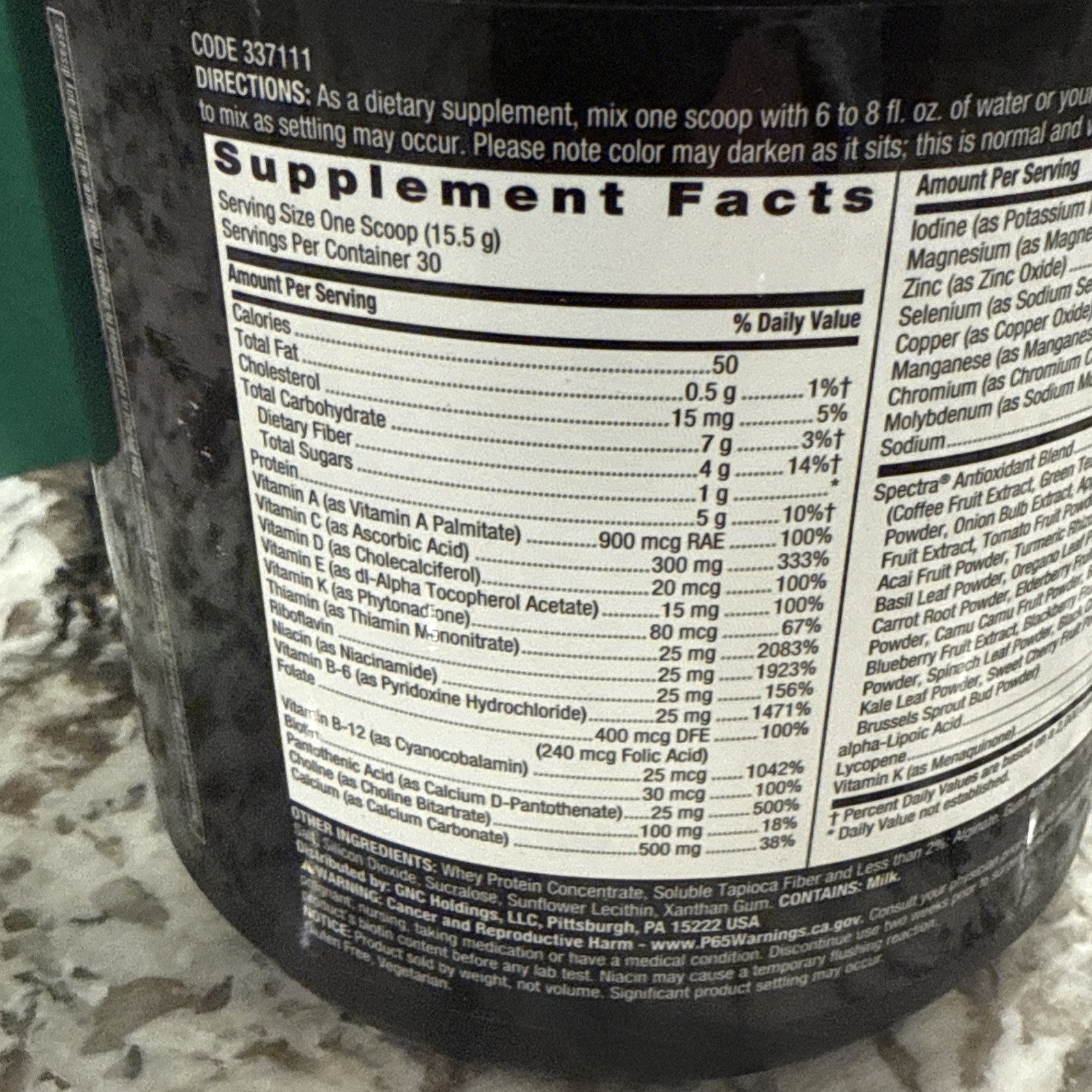 GNC Mega Men Multi Powder, Vanilla, 23 Vitamins & Minerals, 5G Protein, 16.4 oz