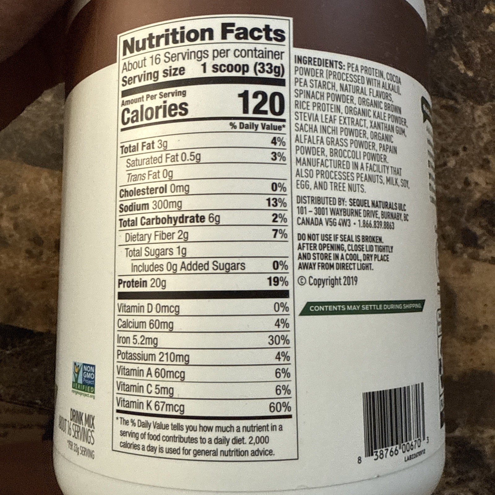 Vega Protein Greens Chocolate 18.4 Oz Approximately 16 Servings