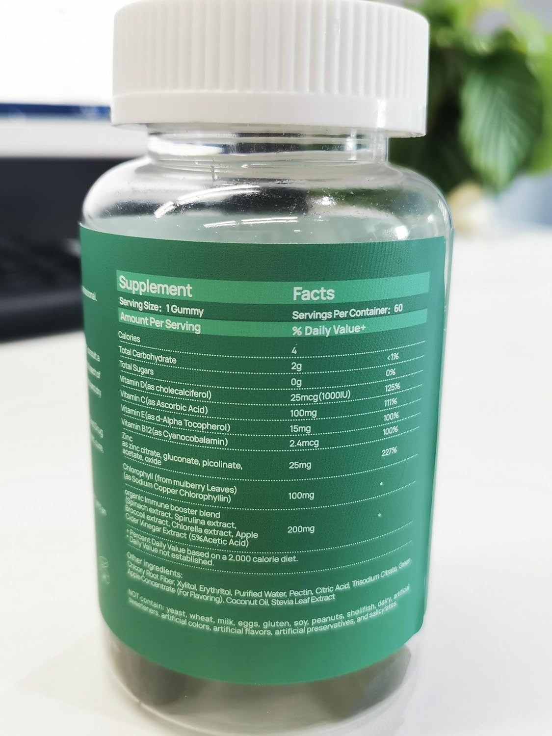 Chlorophyll Gummies for Body Odor Sugar Free 120 Count, Internal Deodorant Suppl