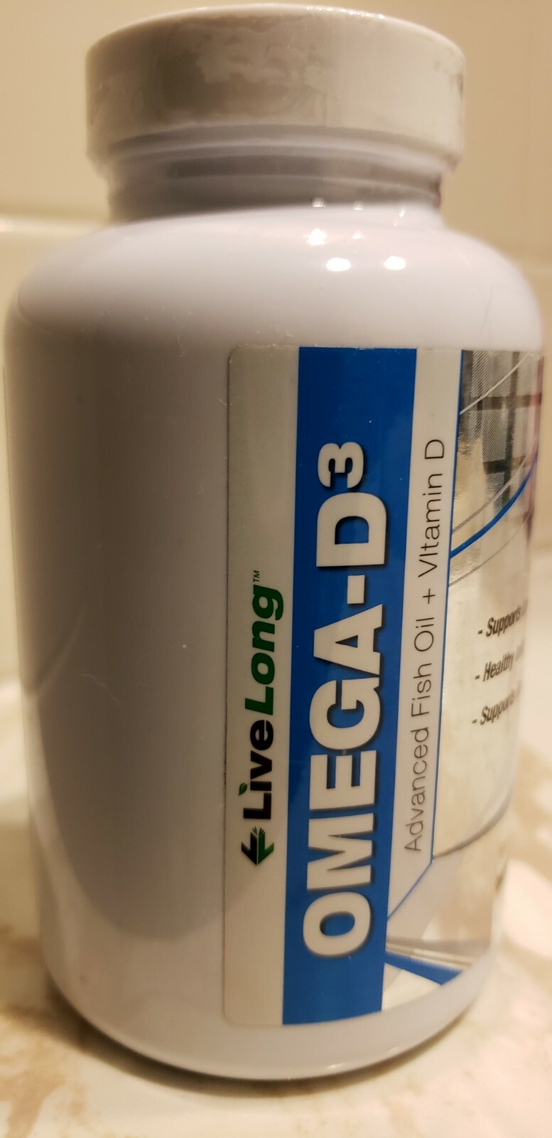 Live Long – OMEGA D3 – Advanced Fish Oil & Vitamin D – 100 Softgels – Ex 11/2025