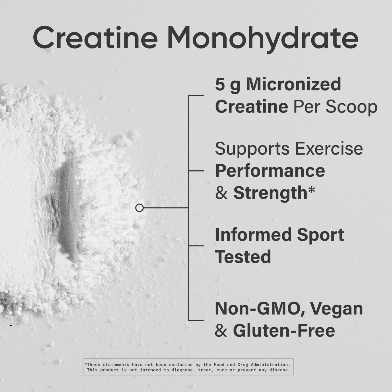 Creatine Monohydrate Powder 5g – Unflavored, 60 Servings | Micronized for Muscle