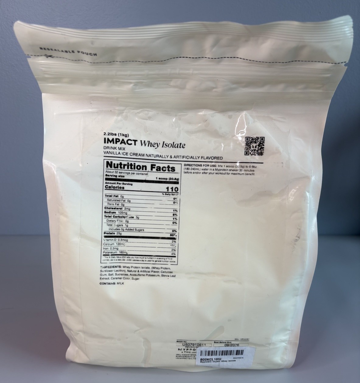 Myprotein Impact Whey Protein Powder, 2.2 Lbs. (vanilla Ice Cream)