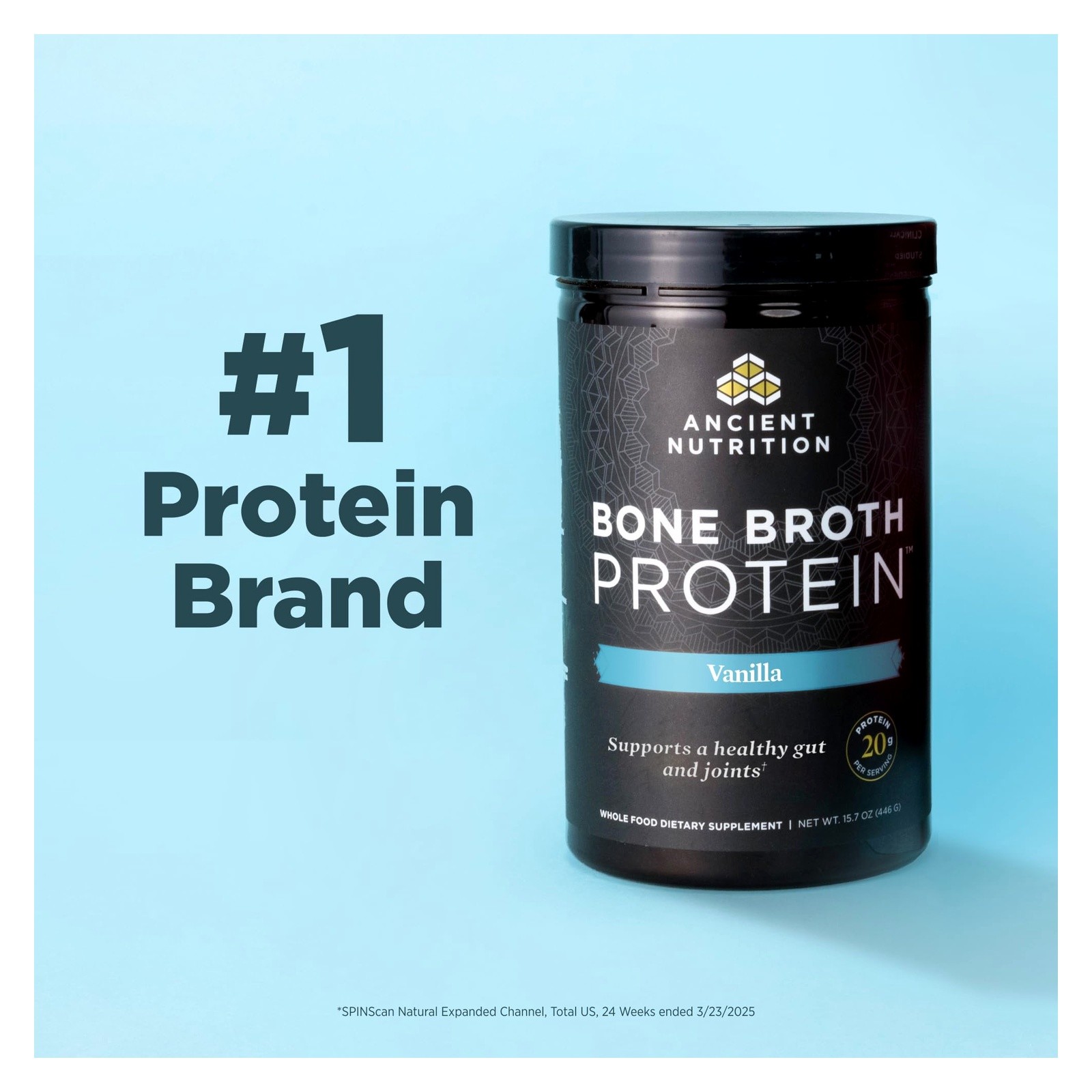 Ancient Nutrition Bone Broth Protein Powder 20g Collagen 40 Servi
