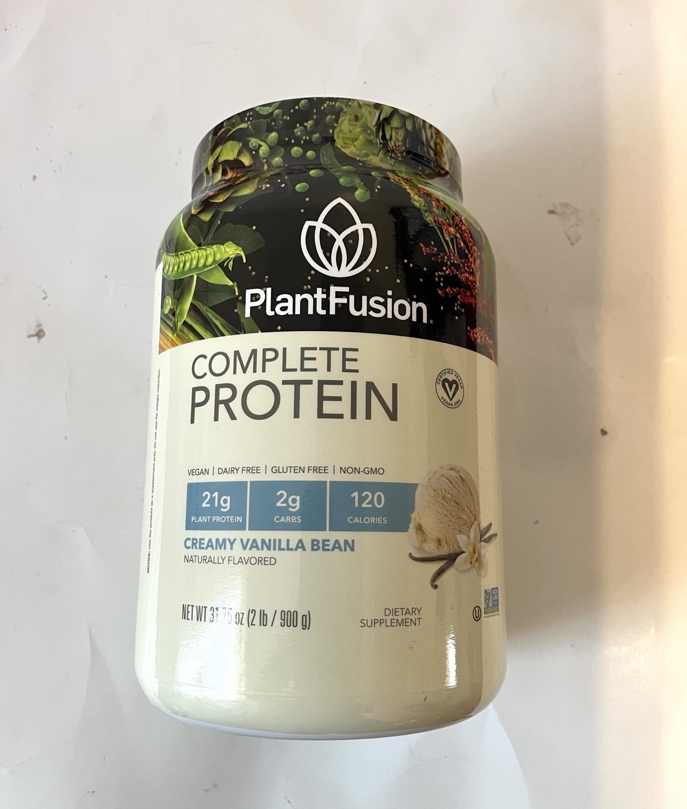 PlantFusion Complete Vegan Protein Powder. ( Vanilla -2 Lbs)