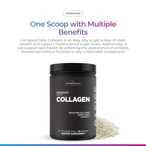 Livingood Daily Hydrolyzed Collagen Peptides Powder 30 Servings