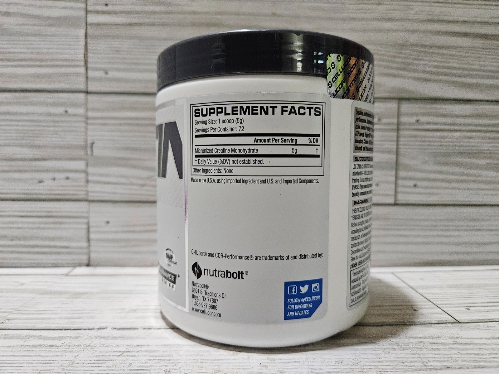 Cellucor Cor-Performance Creatine Unflavored 72 Servings 12.69oz 8/2026