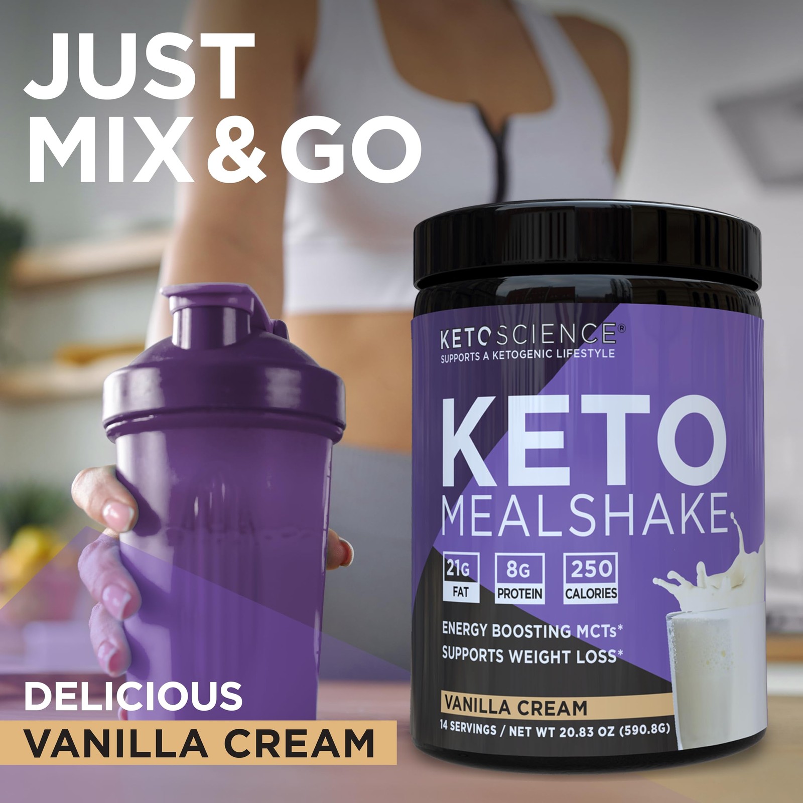 Keto Science Ketogenic Meal Shake Vanilla 20.7 Ounce (Pack of 1),
