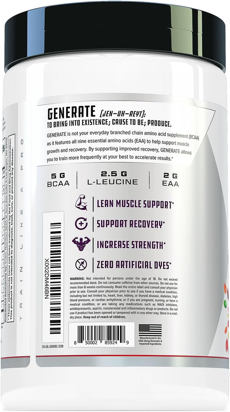 Generate EAA and BCAA Powder: Best Branched Chain Amino Acids Supplement with Es