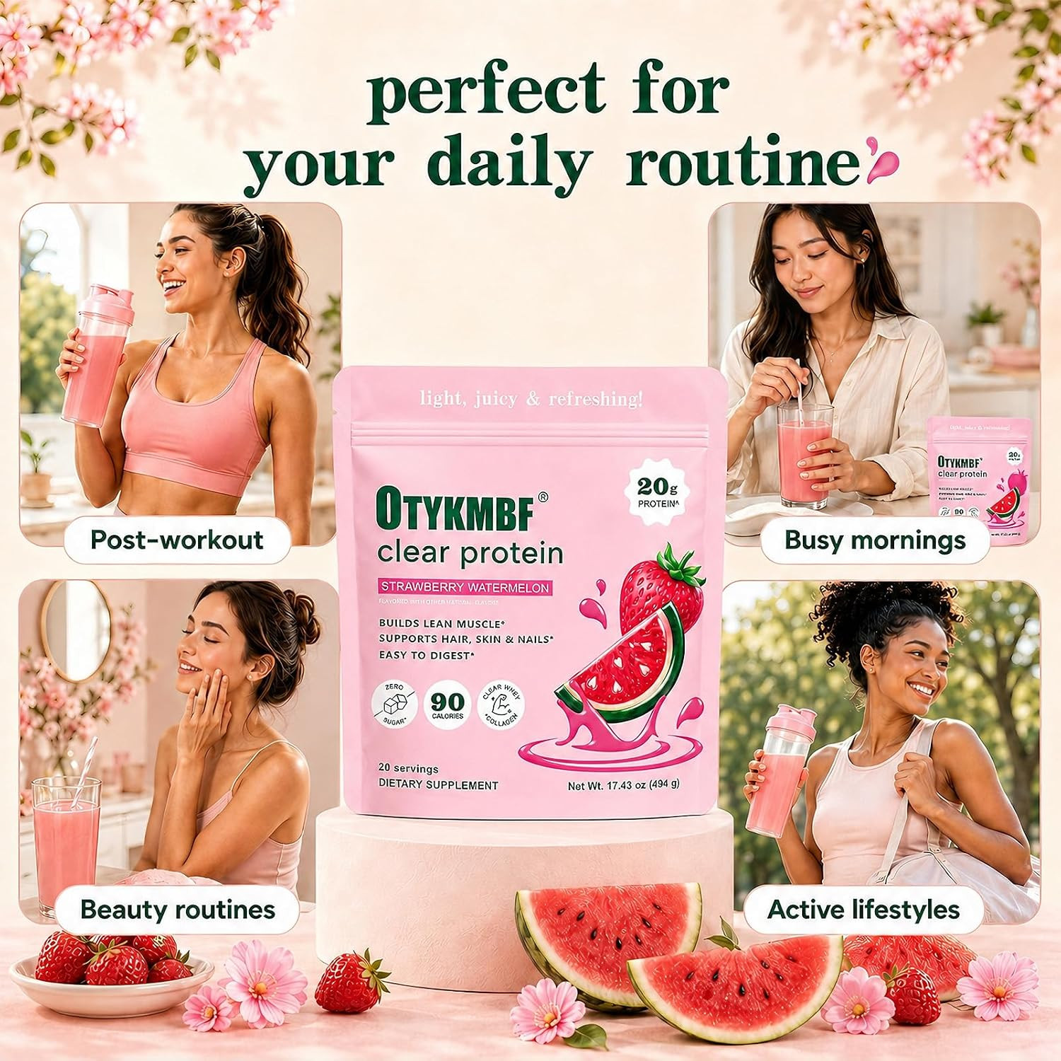 Clear Protein Powder 494G, Raspberry Lemon, 20G Protein, Whey Protein Isolate wi