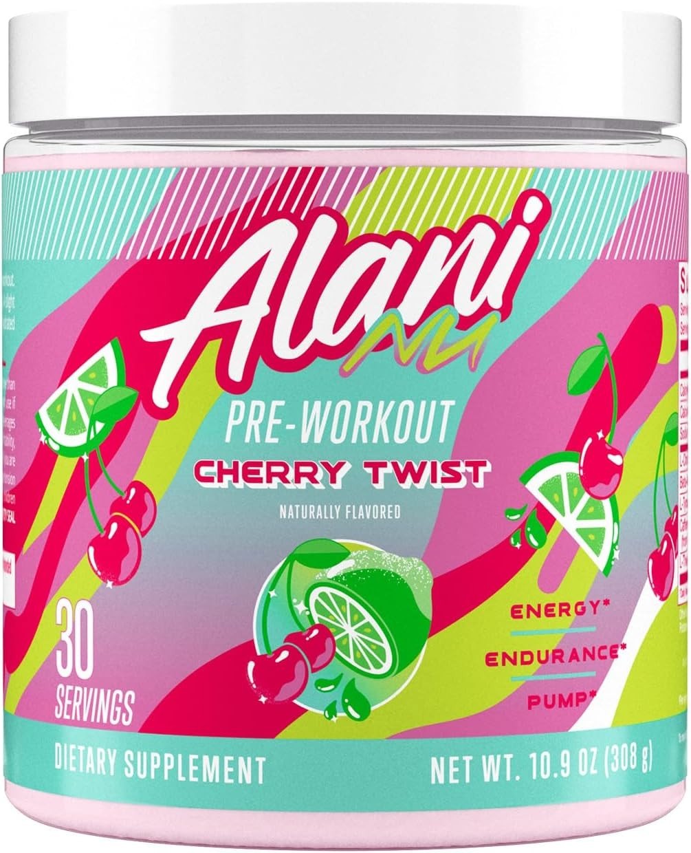 Alani Nu Pre Workout Powder Cherry Twist Amino Energy Boost Endurance Supplement