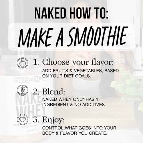 NAKED Whey 1Lb – Only 1 Ingredient, Grass Fed 1 Pound (Pack of 1)