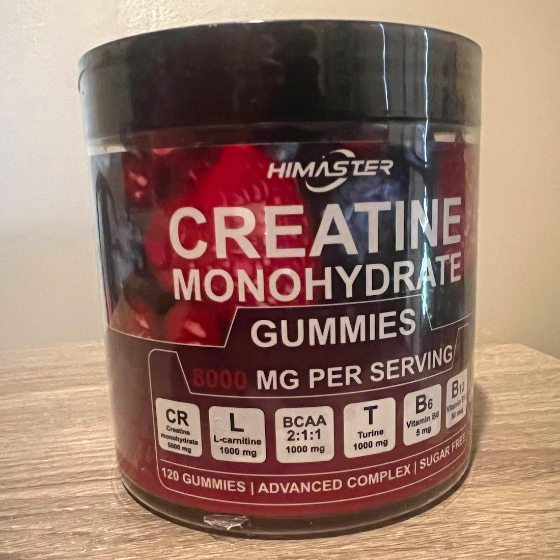 HIMASTER Creatine Monohydrate Gummies 8000mg Per Serving 120 Sugar-Free
