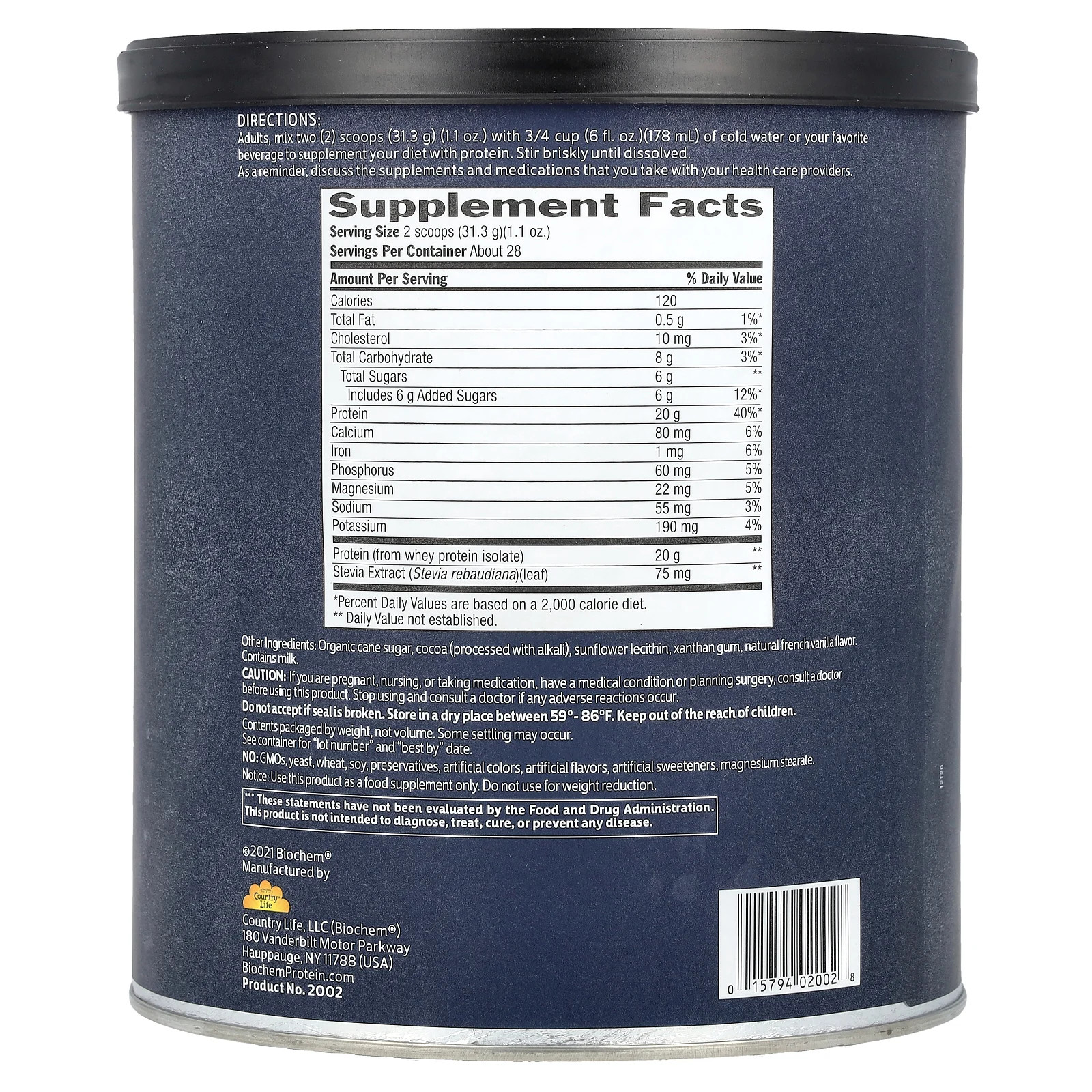 100% Whey Isolate Protein, Chocolate, 1.9 lbs (878 g)