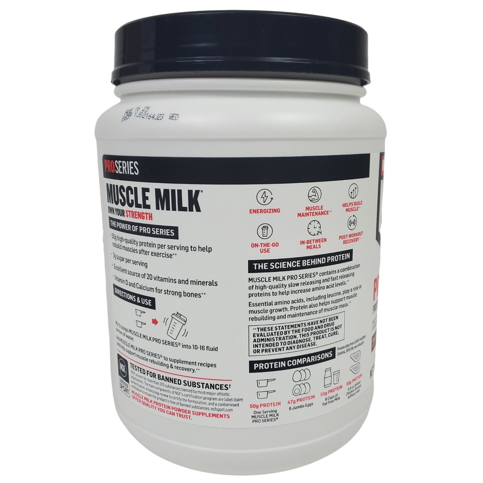 Muscle Milk Pro Series Protein Powder Supplement Knockout Chocolate 2 lb 08/25