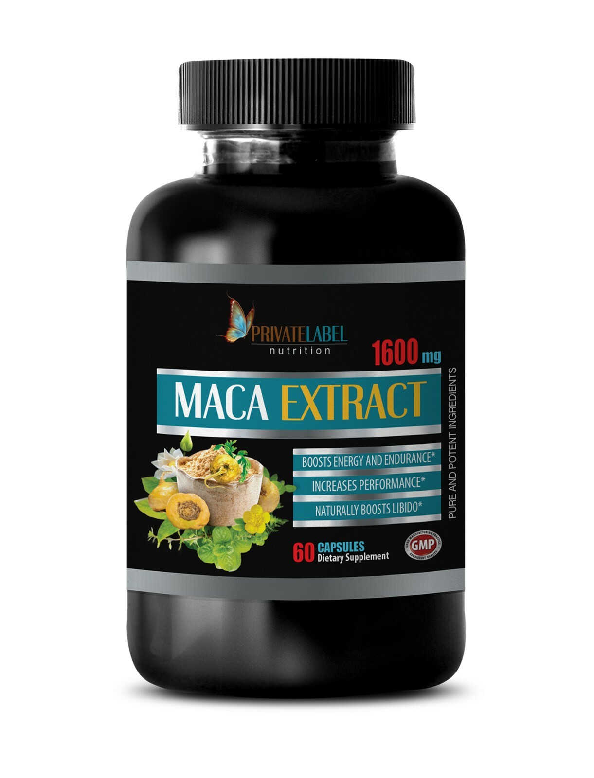 pain reducing – PREMIUM MACA BLEND 1600mg – immune stimulating 1 Bottle