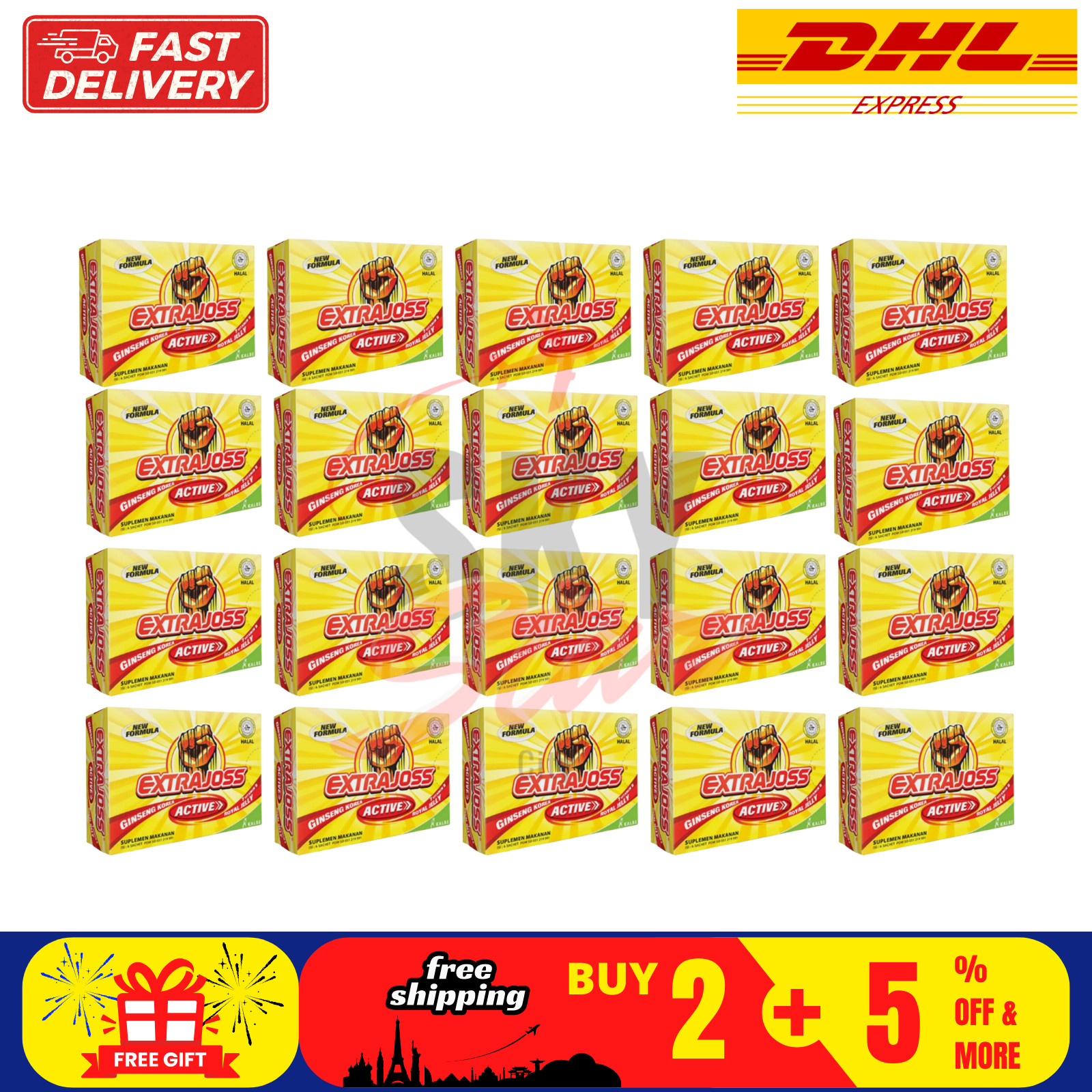 EXTRA JOSS Active Flavour 20 Box Energy Drink Powder Boost Stamina