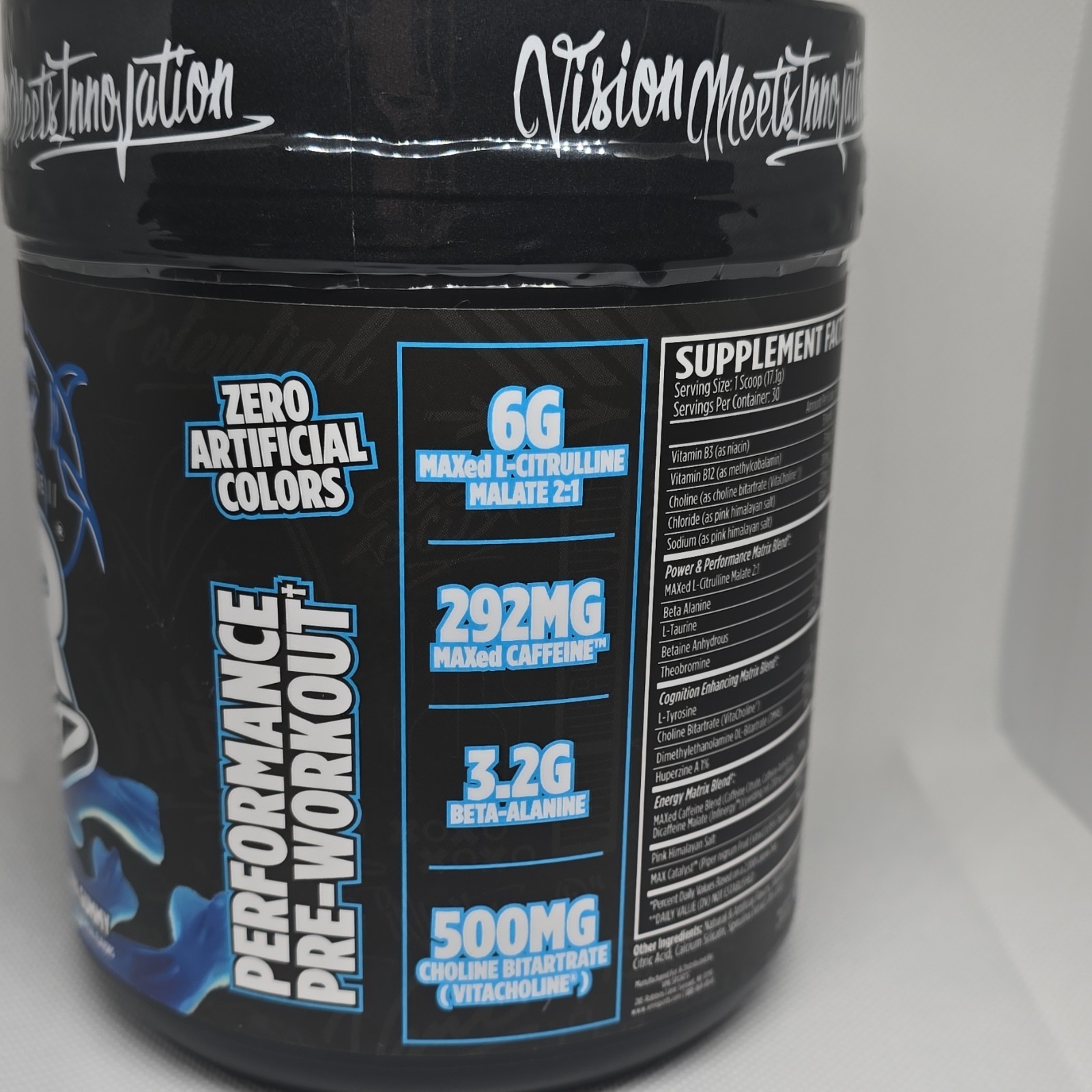 VMI Pre-Workout Powder L-Citrulline Beta Alanine Blue Shark Gummy 30 Servings
