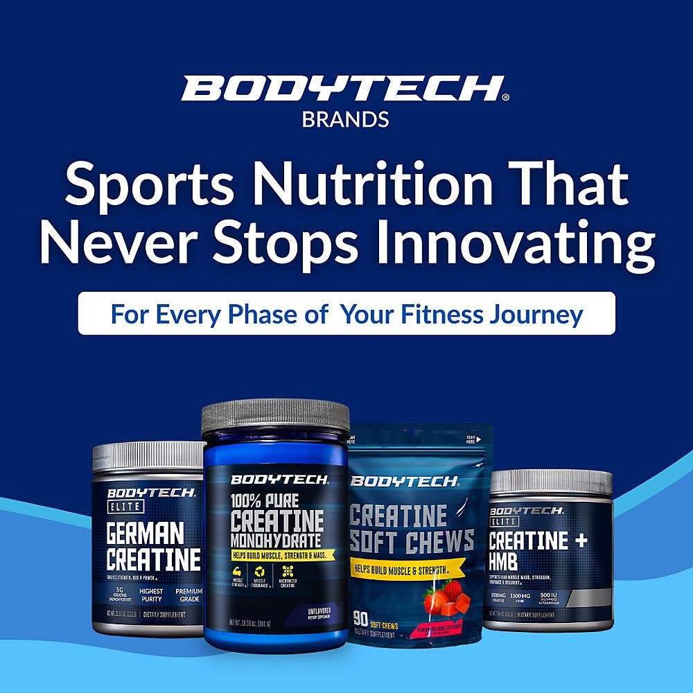 BodyTech Creatine Monohydrate Powder, 60 Servings (Pack 0f 1), No Color
