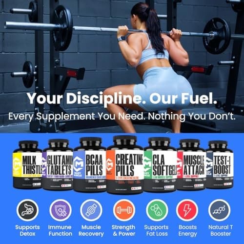 Crazy Muscle ThreeAtine Creatine Monohydrate Capsules 5g Pure, 3X Formula Pre…