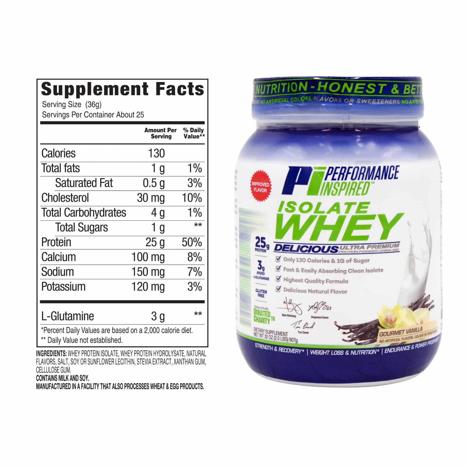 Performance Inspired Gourmet Vanilla WHEY Protein Powder – 25G – Mark Wahlberg