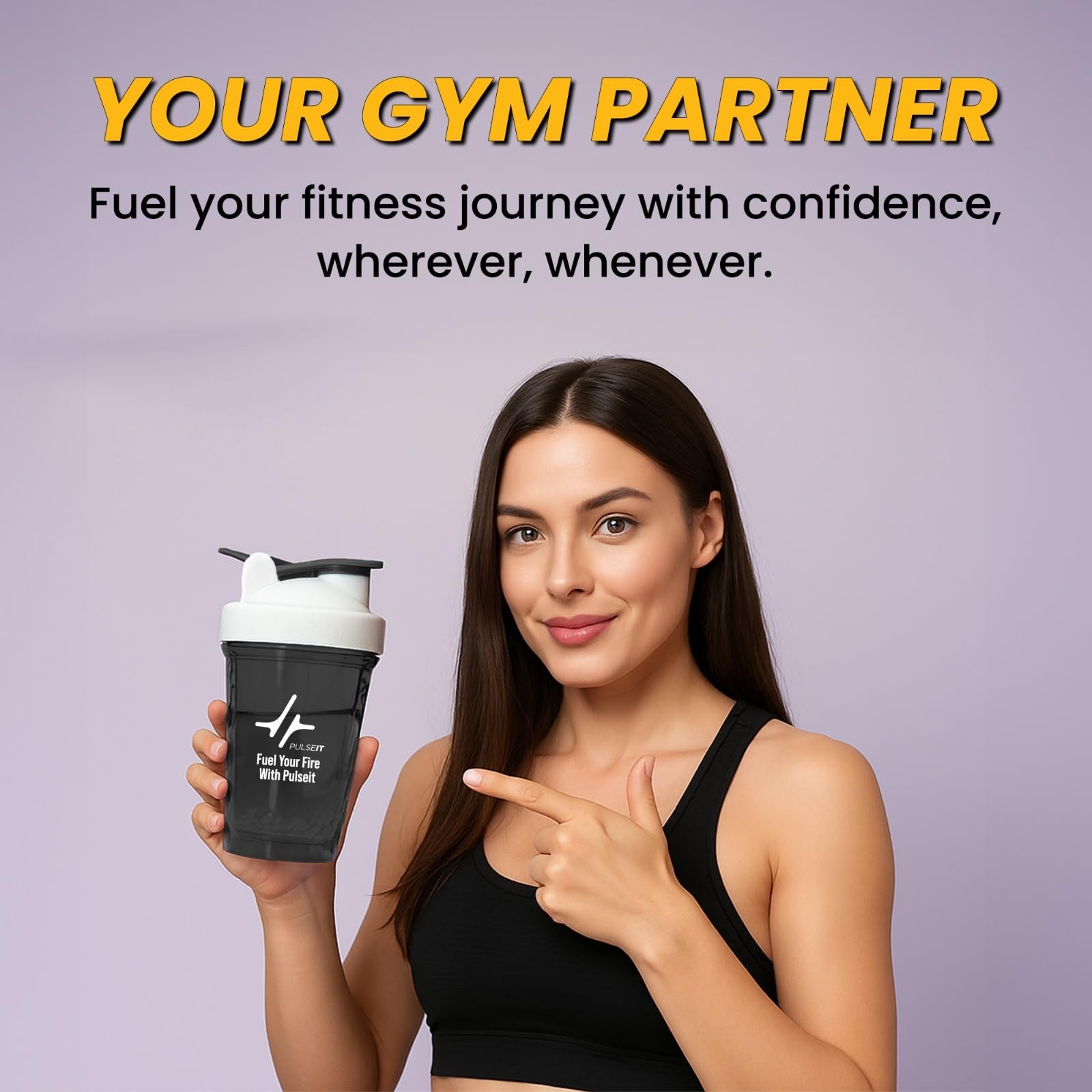 PULSEIT TurboMix 400ml Shaker | BPA Free Black