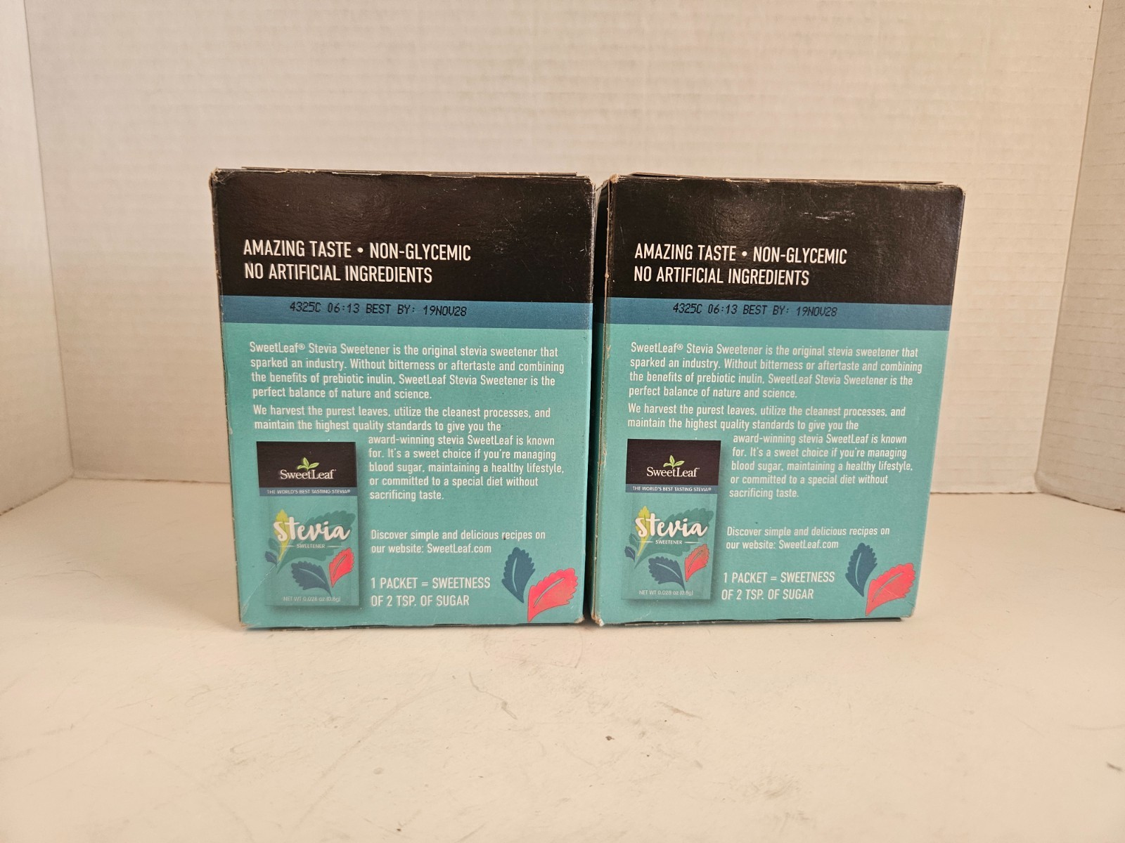 2 x SweetLeaf Stevia Powder Packets – Zero Calorie Sweetener 70 Packets/Pack