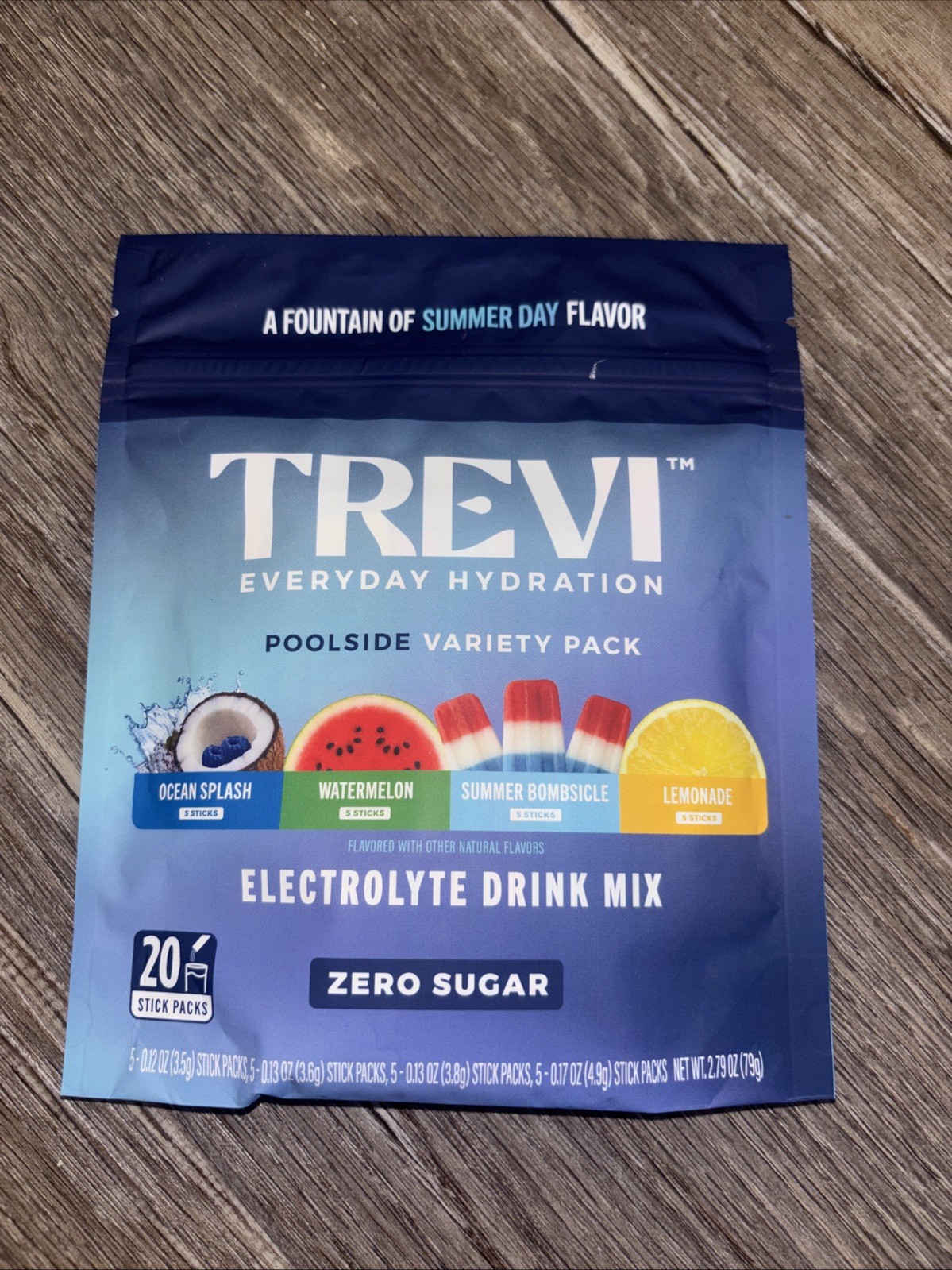 TREVI Poolside Variety Pack 20ct Sugar Free Electrolyte Drink Mix