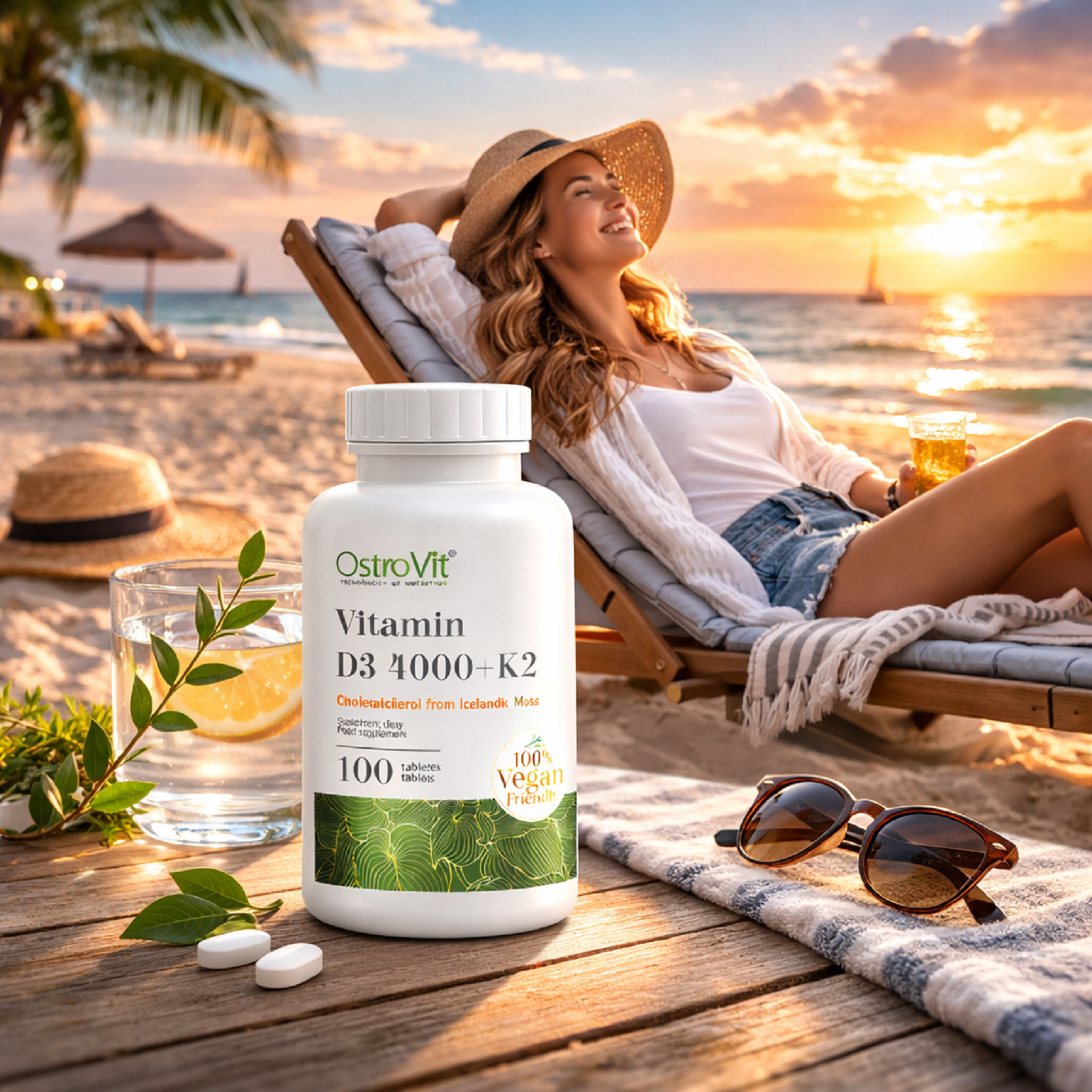 VITAMIN D3 4000 + K2 – 100-800 Tab -VEGAN- support immune system,muscle function