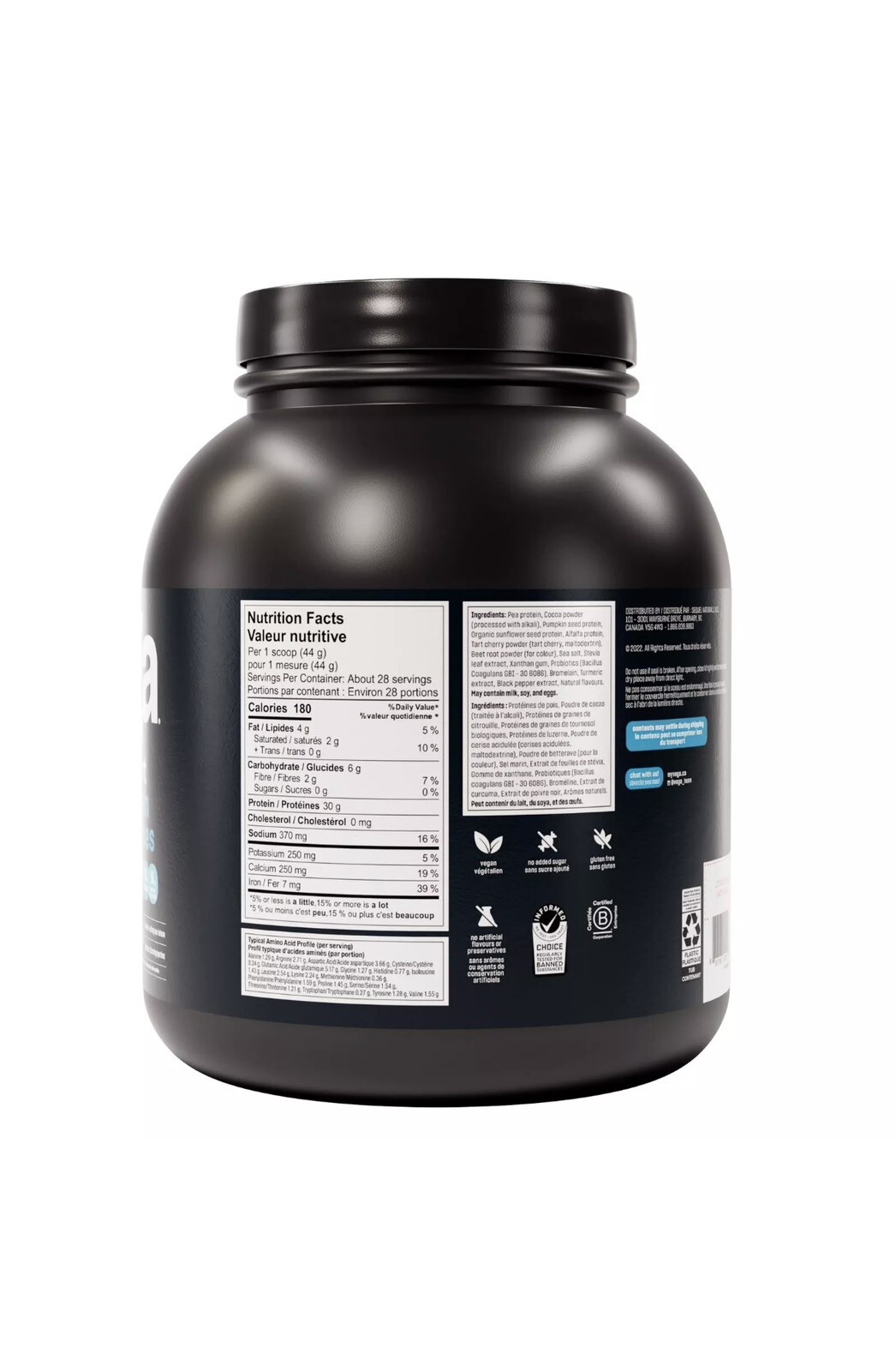 Vega Protein Powder Chocolate | 1.23kg – 2.7lbs | 28 Servings