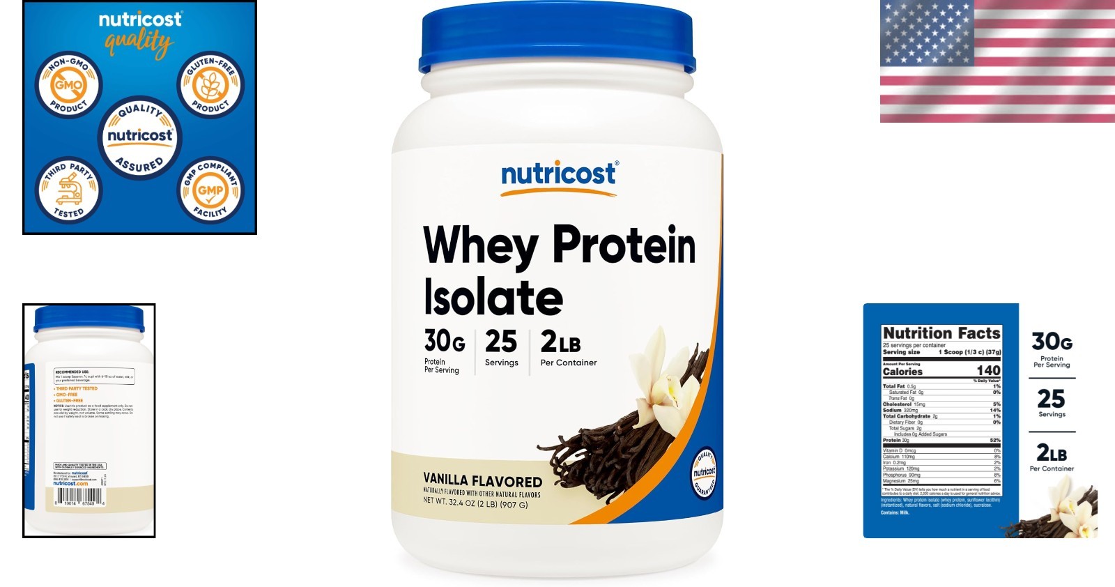 2 LBS Non-GMO Whey Protein Isolate Powder – Perfect for Post-Workout Recovery