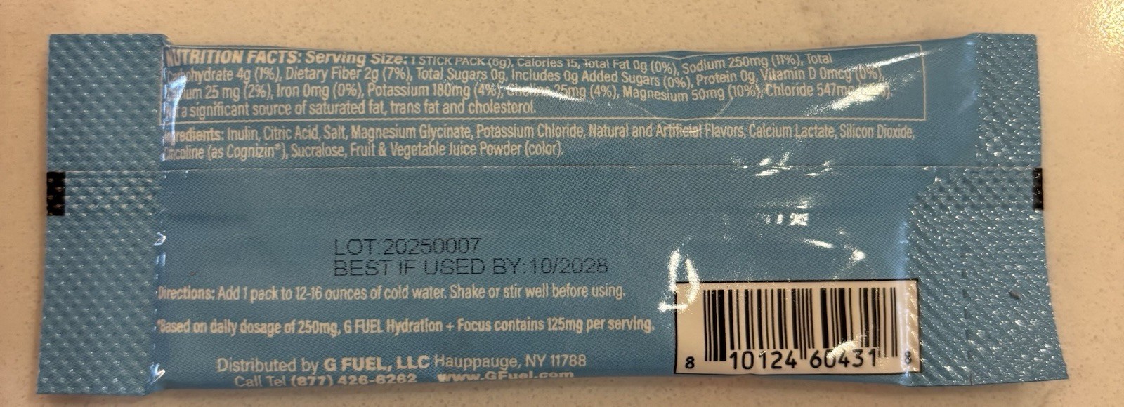 G Fuel Hydration + Focus Strawberry Splash (Strawberry) 18 Stick Packs Exp 10/28