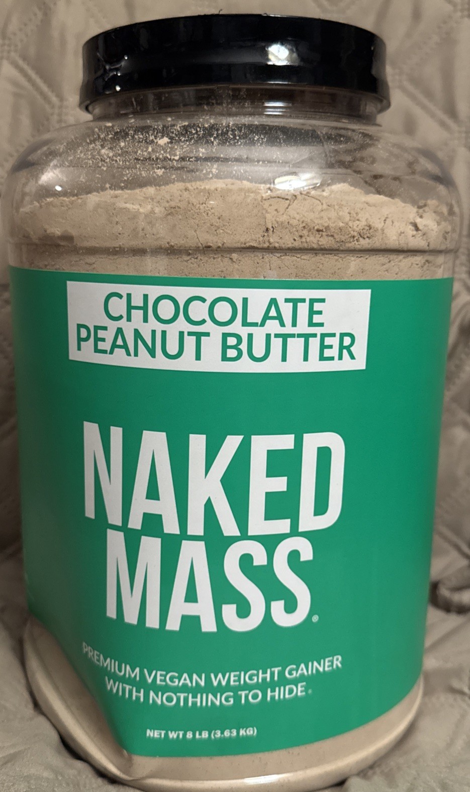 Naked Nutrition Mass 8lb CHOCOLATE PEANUT BUTTER Vegan Weight Gainer 4/2028*Dent