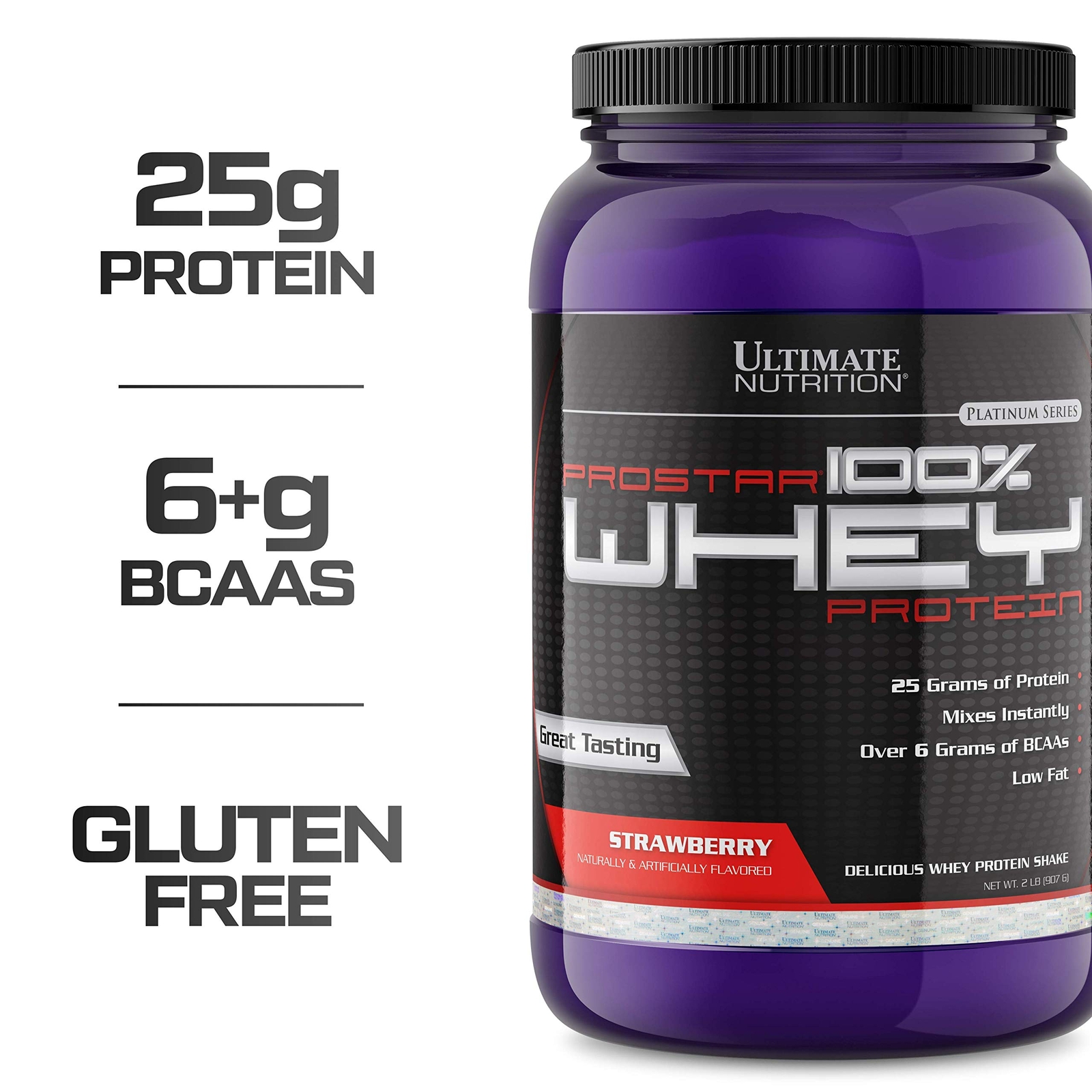 Prostar Whey Protein Powder 25 gm of Protein – 30 Servings, Strawberry, 2 lbs