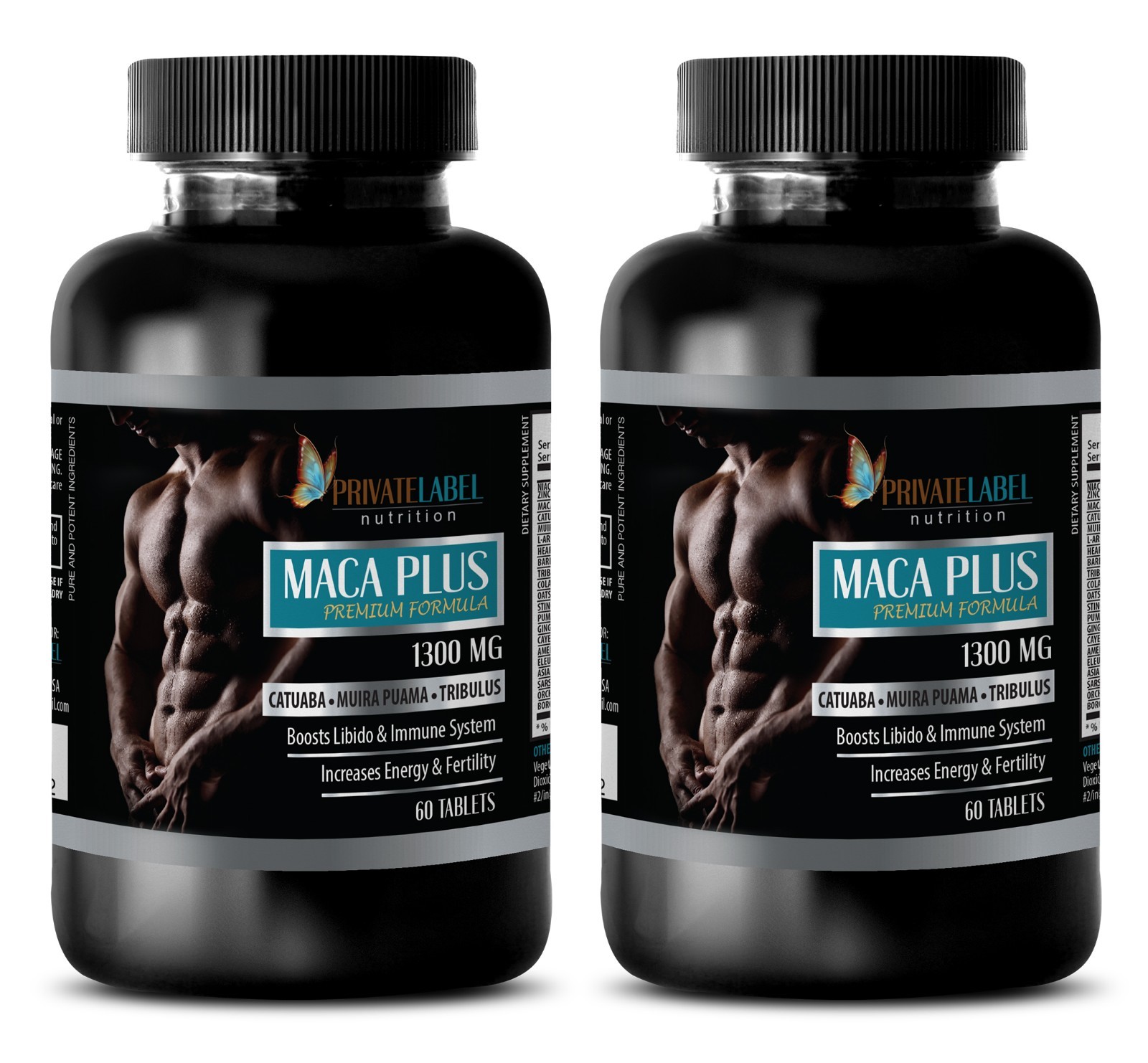 energy supplements for men – MACA PLUS 1300mg 2 Bottles – maca capsules