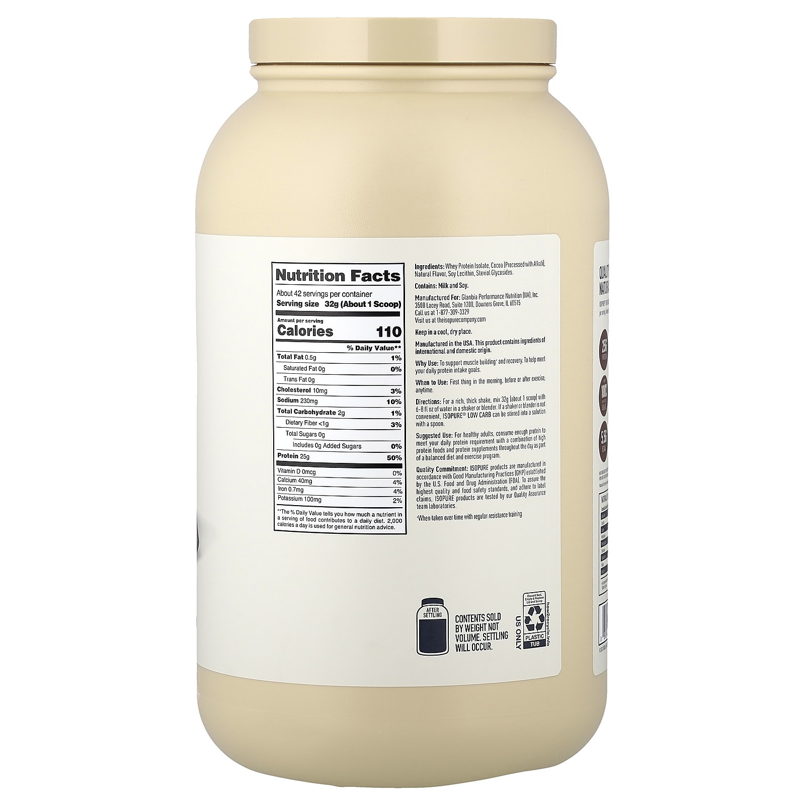 Low Carb Protein Powder, Chocolate, 3 lb (1.36 kg)