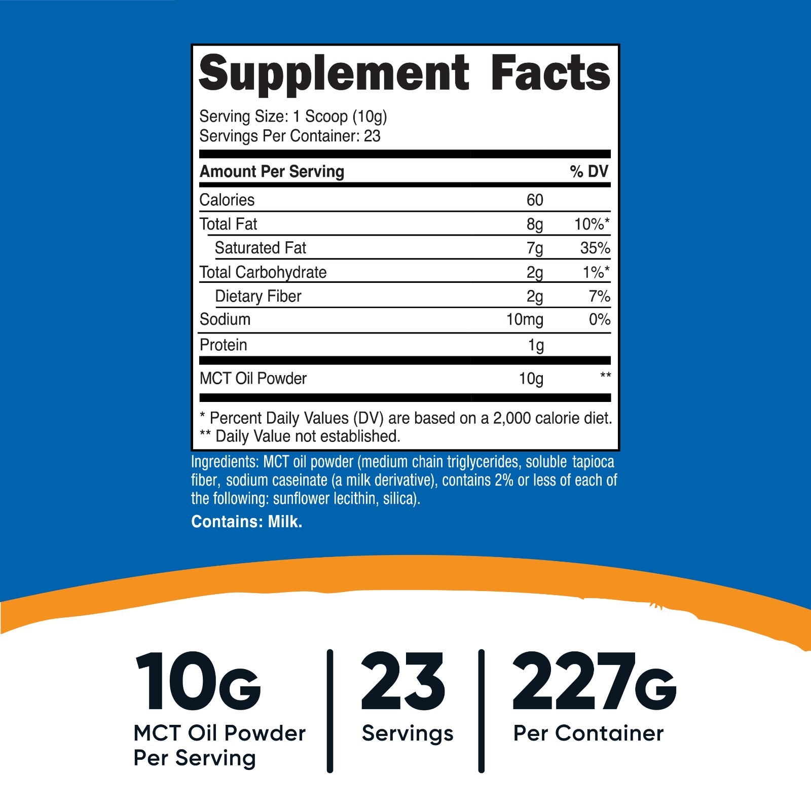 Nutricost Premium MCT Oil Powder .5LBS – Zero Net Carbs, Best for Keto, Ketosis