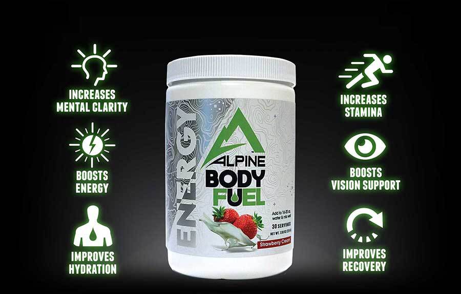 Alpine Body Fuel Focus + Energy Supplement Strawberry Cream Hydration Recovery