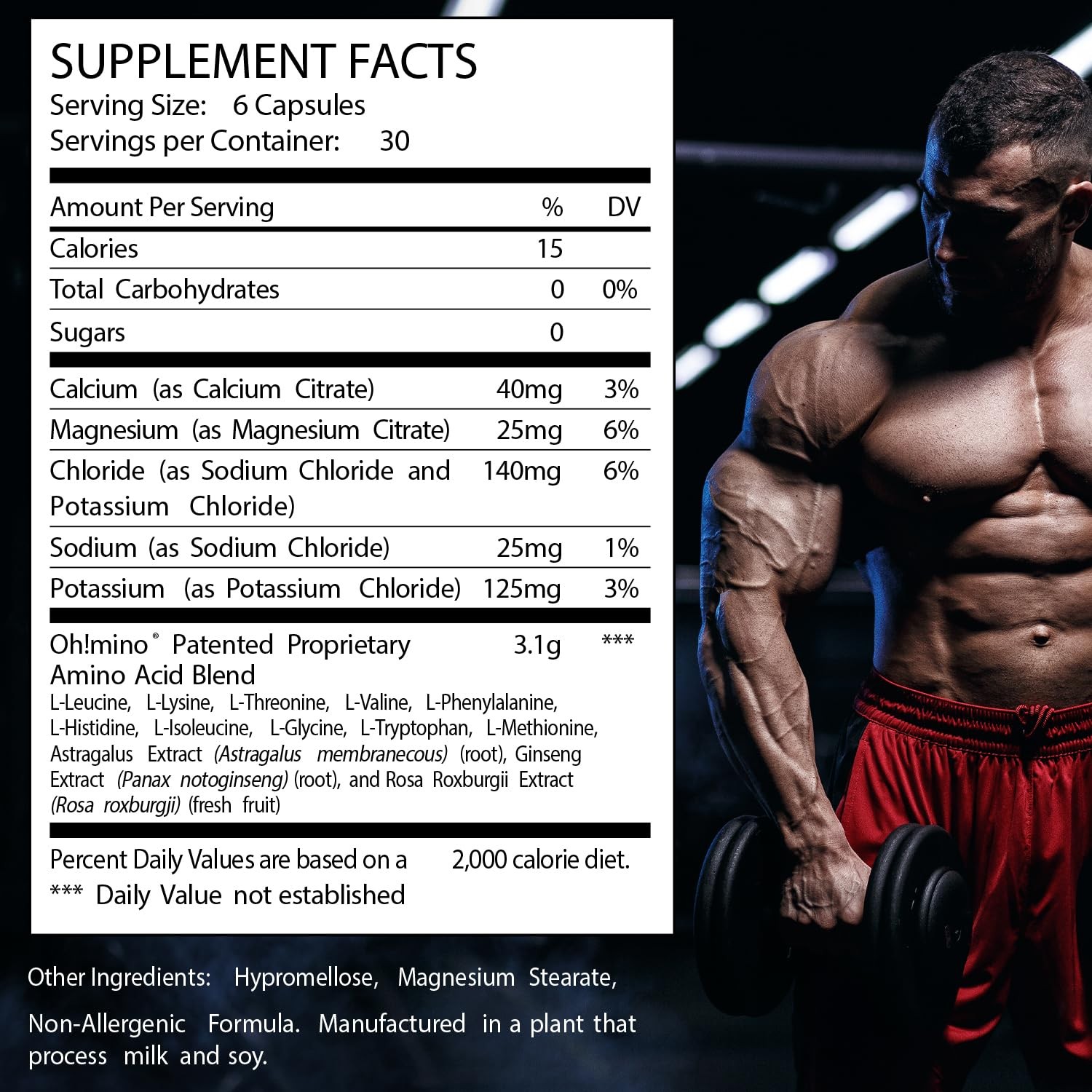 Ohmino Essential Amino Acids Supplement, StimulantFree Capsules, All 9 EAAs, …