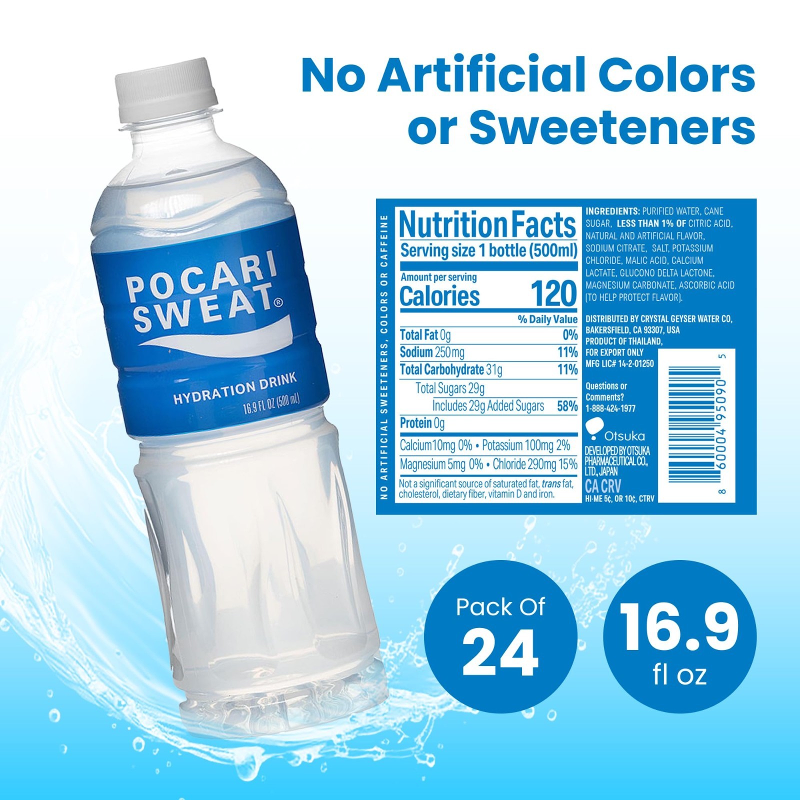 Electrolyte Drink 24 Pack – Hydration & Recovery Beverage, 16.9 fl oz Bottles