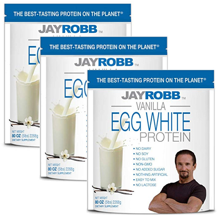 Jay Robb Whey Protein Isolate Vanilla 80 oz / 5 lb / 2268 g Each (Pack of 3)