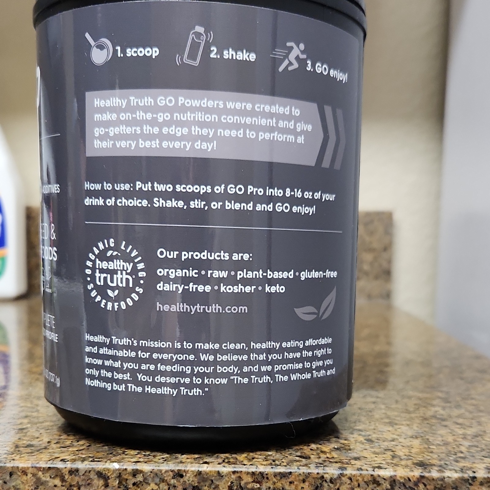 Healthy Truth Plant-Based Protein Blend Powder Unflavored 26 oz